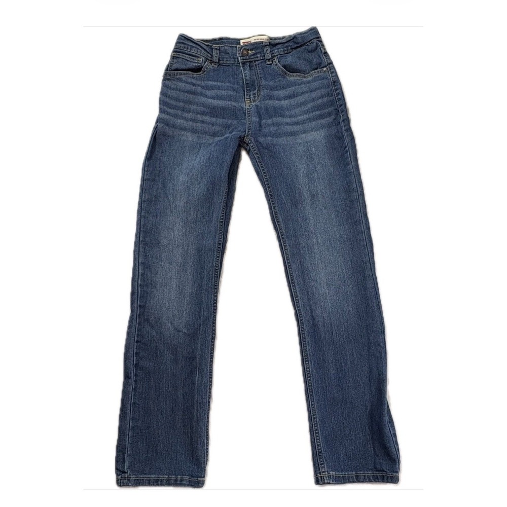 Levis Boys 14 REG 514 Straight Fit Flex‎ Stretch Adjustable Waist Jeans Med Wash